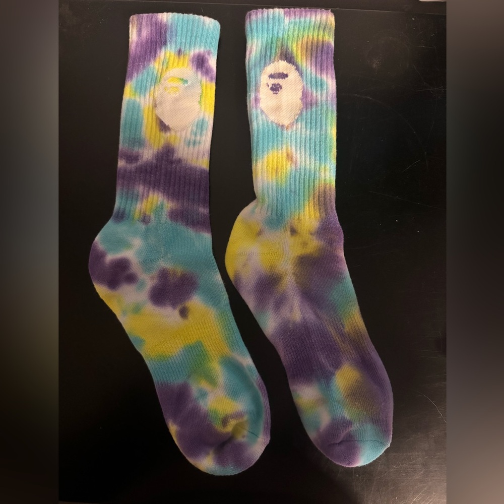 NWOT Bape Unisex Tie-dye socks